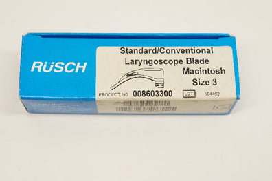 Rusch 008603300 Standard/Conventional Laryngoscope Blade Macintosh, Size 3